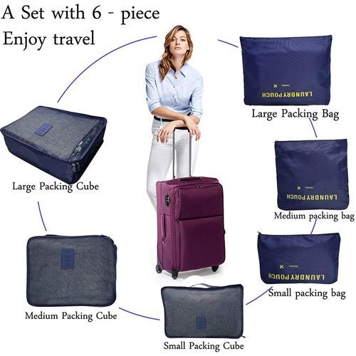 6pcs/set Travel Organizer Storage Bags Suitcase Packing Set