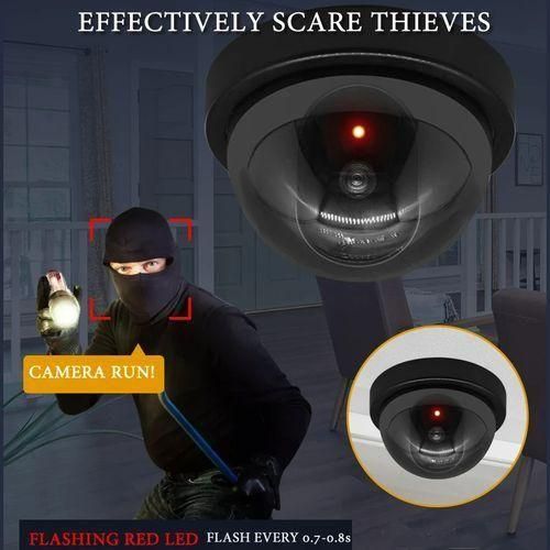 Wireless BlackWhite Dummy Camera Plastic Dome CCTV Security Camera With Flashing Led Surveillance System Indoor Outdoor
