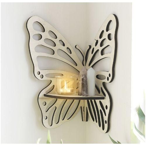 Wall Mounted Storage Rack, Storage Rack, Beautiful Butterfly Pattern Decorative Rack