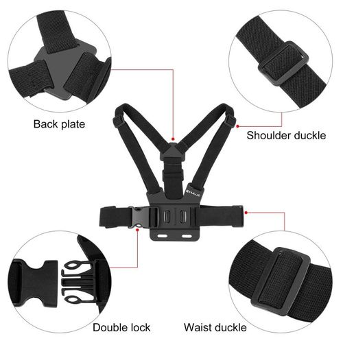 Adjustable Body Mount Belt Chest Strap Phone Clamp Kit