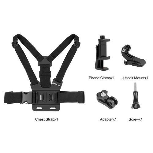 Adjustable Body Mount Belt Chest Strap Phone Clamp Kit