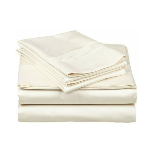 Double PolyCotton Bedsheets With 2 Pillowcases - Cream