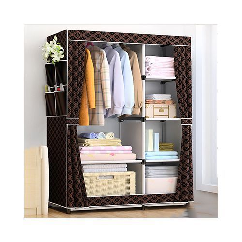 Large Capacity Fabric Wardrobe, Removable Wardrobe - Cool Black Gold
