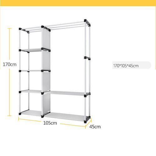 Large Capacity Fabric Wardrobe, Removable Wardrobe - Cool Black Gold