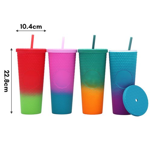 710ML/24OZ Large Capacity Water Cup Fully Studded Matte