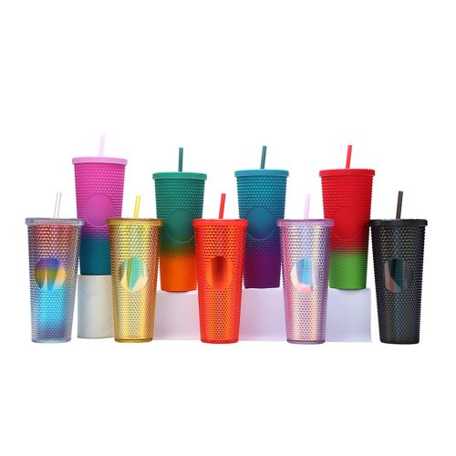 710ML/24OZ Large Capacity Water Cup Fully Studded Matte