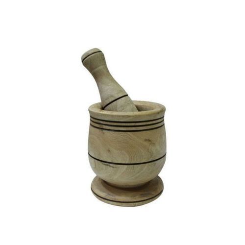 Set of Bamboo Chopboard, Mortar Pestle, Cooking Spoons - Brown