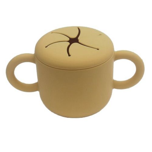 2-in-1 Silicone Baby Cups With Straw & Snack Cup Lid