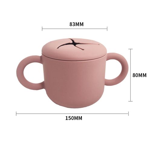 2-in-1 Silicone Baby Cups With Straw & Snack Cup Lid