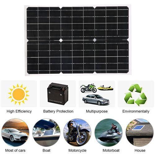 60W 12V Semi Flexible Solar Panel Device Battery Charger