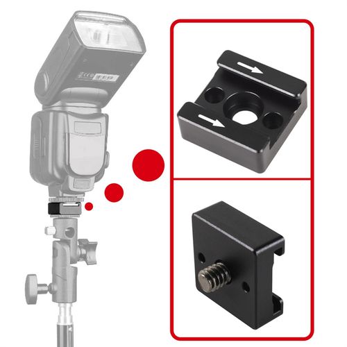 1Set 1/4 Thread Cold Hot Shoe Mount Adapter for DSLR Camera Cage Rig /Flash /LED Light /Microphone /Monitor Mounting