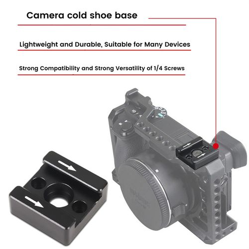 1Set 1/4 Thread Cold Hot Shoe Mount Adapter for DSLR Camera Cage Rig /Flash /LED Light /Microphone /Monitor Mounting