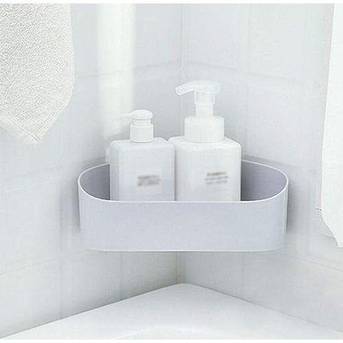 Bathroom Corner Shelves Shampoo Holder Kitchen Storage Rack Mess Shower Organizer Wall Holder Space Saver Household Items (Color : White,Grey,Pink,Blue)