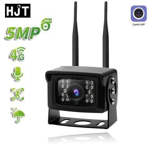 HJT Full HD 1080P 5MP 4G SIM Card WIFI  Camera Waterproof Audio MIN ONVIF CCTV Surveillance P2P For Car Security Outdoor CamhiSurveillance Cameras    AU Plug