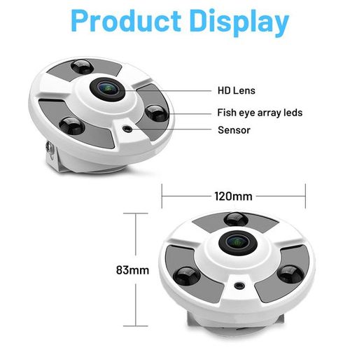 Cctv 180° Panoramic Ahd Camera Wide Angle View Tvi Cvi 4in1 Ir 20m 1.7mm Lens Day Night Security 5mp Analog Dome Fisheye Camera