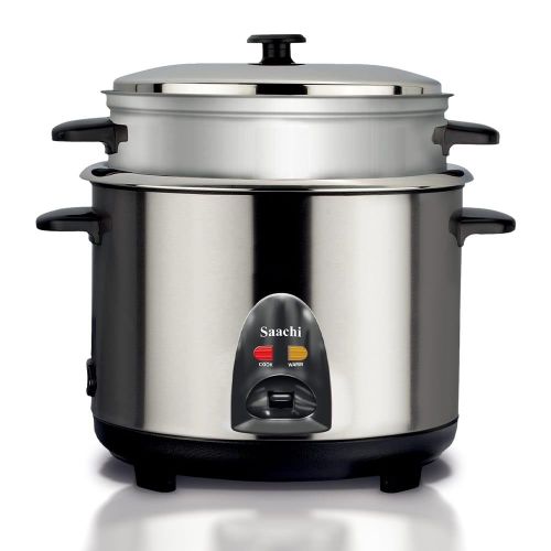 Saachi Electric Rice Cooker With Steam Basket To Cook Vegetables-Red/Black