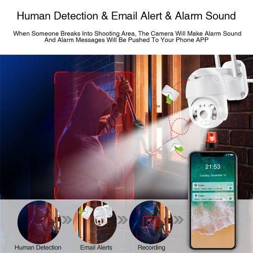 Shiwojia Smart  Camera Ptz Dome 4g Sim Lte Video Surveillance Outdoor Ecurity Monitor 1080p H.265x Cctv Camera Sd Card   Camera  AU Plug3.6mm