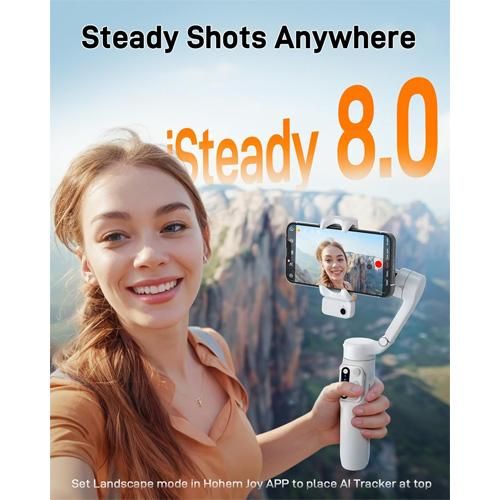 Hohem iSteady V3 Gimbal Stabilizer for iPhone, 3-Axis Phone Gimbal, Magnetic AI Tracker