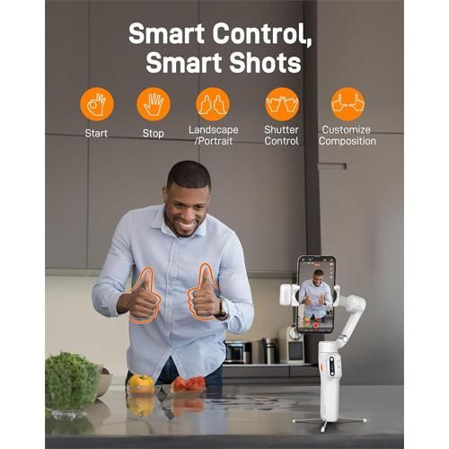 Hohem iSteady V3 Gimbal Stabilizer for iPhone, 3-Axis Phone Gimbal, Magnetic AI Tracker