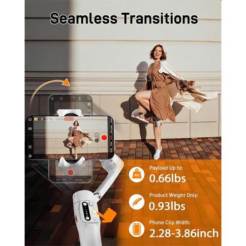 Hohem iSteady V3 Gimbal Stabilizer for iPhone, 3-Axis Phone Gimbal, Magnetic AI Tracker