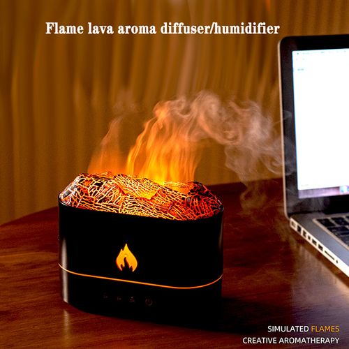 LED Simulated Flame Effect Ultrasonic Air Humidifier