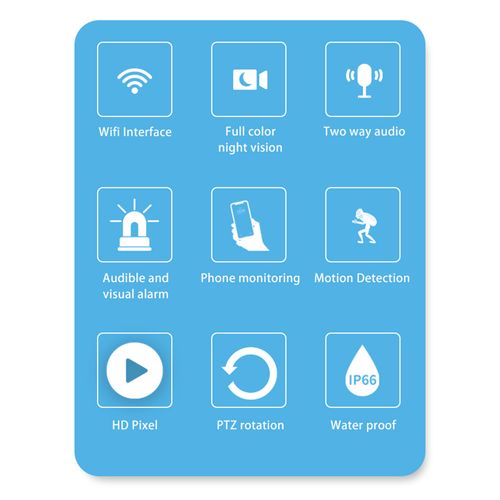Outdoor WiFi PTZ Camera 4MP Wireless WiFi IP Camera Home