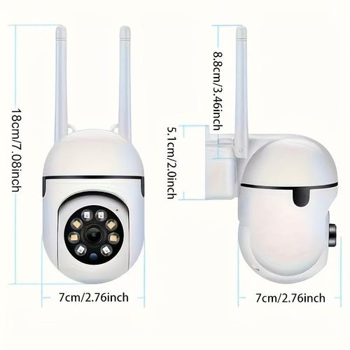 2-Piece Compact Wireless IP Security Camera-1080P Full HD Video, 2.4G Long Distance WiFi Connection, Night Vision, App Remote Monitoring, Two-Way Voice Intercom, Motion Detection, Real-Time Alarm, Suitable for Home and Commercial Monitoring