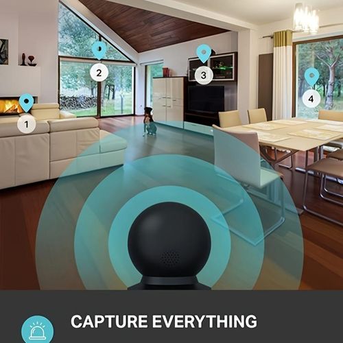 2-Piece Compact Wireless IP Security Camera-1080P Full HD Video, 2.4G Long Distance WiFi Connection, Night Vision, App Remote Monitoring, Two-Way Voice Intercom, Motion Detection, Real-Time Alarm, Suitable for Home and Commercial Monitoring