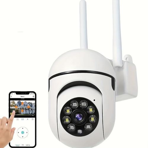 2-Piece Compact Wireless IP Security Camera-1080P Full HD Video, 2.4G Long Distance WiFi Connection, Night Vision, App Remote Monitoring, Two-Way Voice Intercom, Motion Detection, Real-Time Alarm, Suitable for Home and Commercial Monitoring