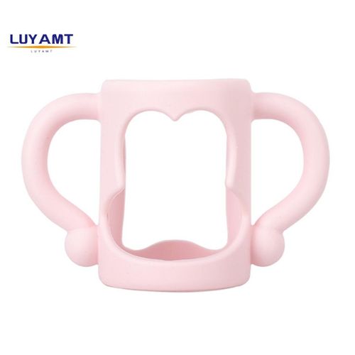 Sippy Bottle Handle Cute Moustache Easy Grip Food Grade Silicone Above 5cm Diameter Universal Soft Wide Neck Straw Bottle Holder Baby Supplies
