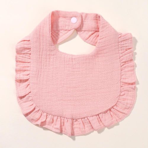 Handmade Newborn Bibs Infant Burp Cloths Kids Stuff Feeding Towel Toddler Ruffle Solid Color Bib Baby Accessories