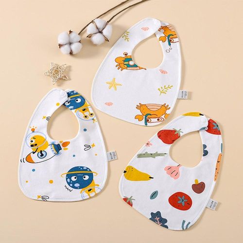 3 Pieces Set Waterproof Baby Feeding Bibs Teething Saliva Towel Baby Boy Girl Burp Cloth Kids Apron Newborn Stuff