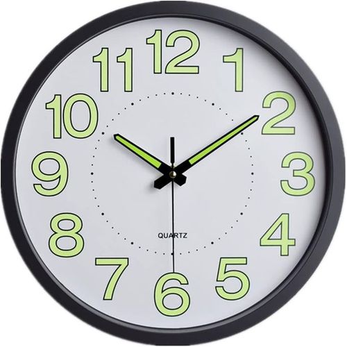 12" 30cm Dark Quartz Luminous Wall Clock