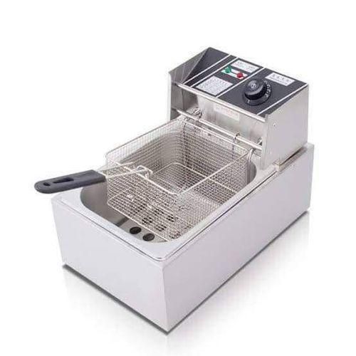 Heavy Duty Genuine 3 Liter / 3L Commercial Single ELECTRIC Deep&nbsp;Fryer&nbsp;-&nbsp;Silver