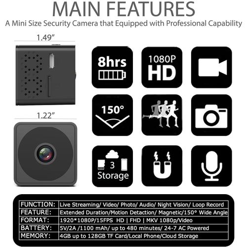 Wireless Hidden Spy Camera WiFi Security Camera Video Recorder