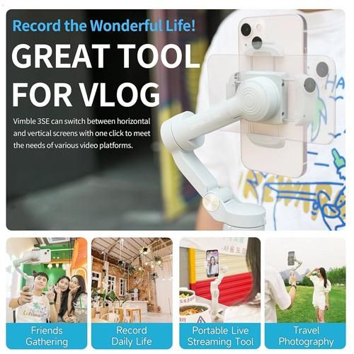 Feiyu-Tech Feiyutech Vimble 3SE Gimbal Stabilizer for mobile,3-Axis Phone Gimbal Portable Handheld Stabilizer for Android and iPhone