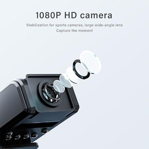 Mini Body Camera with Audio and Video Recording, 180° Ratatable Lens, 1080P HD Camcorder with Night Vision