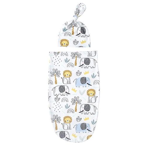 BB Newborn Baby Sleeping Bag Hat Set Wrap Swaddle Photography Props for Boys Girls Cotton Sleep Blanket