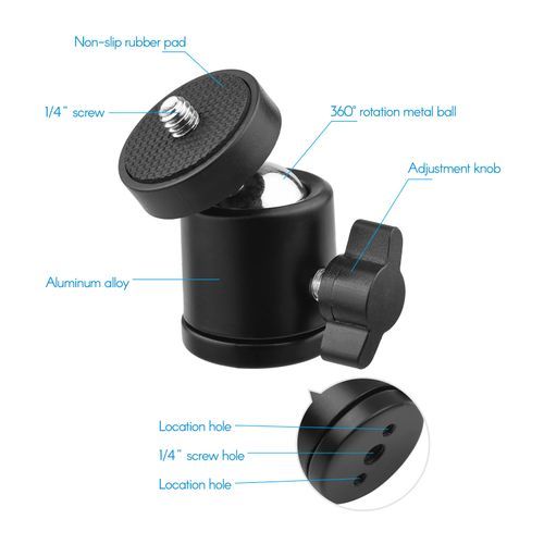 1pc Mini Swivel Ball Head Tripod Head 360 Degree Rotating