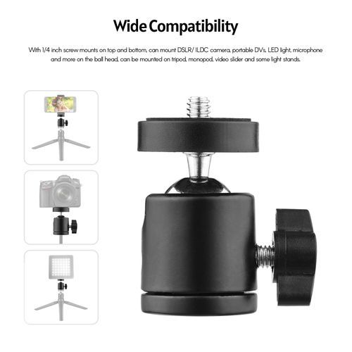 1pc Mini Swivel Ball Head Tripod Head 360 Degree Rotating