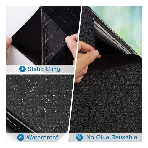LASA Window Privacy Frosted Glass Window Film 90*200CM- Black