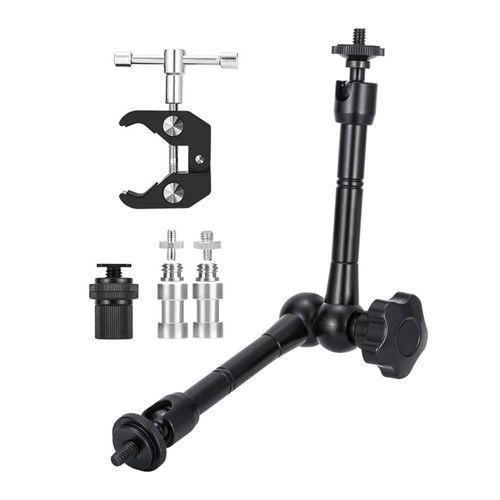 Magic Arm With Super Clamp 11 inch Articulating Friction Crab Clamp With 14 inch And 38 inch Thread For Dslr Camera Rig, Monitor,Led Lights And Flash Light