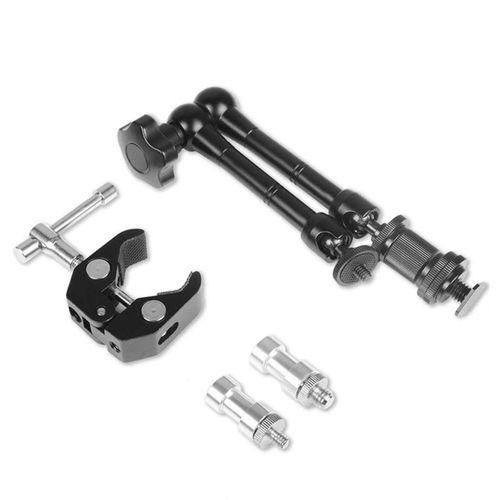Magic Arm With Super Clamp 11 inch Articulating Friction Crab Clamp With 14 inch And 38 inch Thread For Dslr Camera Rig, Monitor,Led Lights And Flash Light