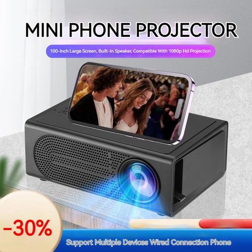 Portable Mini LED Projector, Supporting 1080P High-definition Video, And Supporting Wireless Connection On Mobile Phones-Black