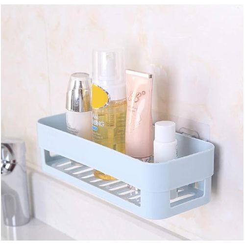 Wall Mounted Bathroom Shelves Storage/Punch Free  Kitchen Storage Rack，blue