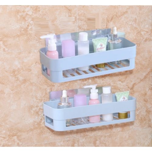 Wall Mounted Bathroom Shelves Storage/Punch Free  Kitchen Storage Rack，blue