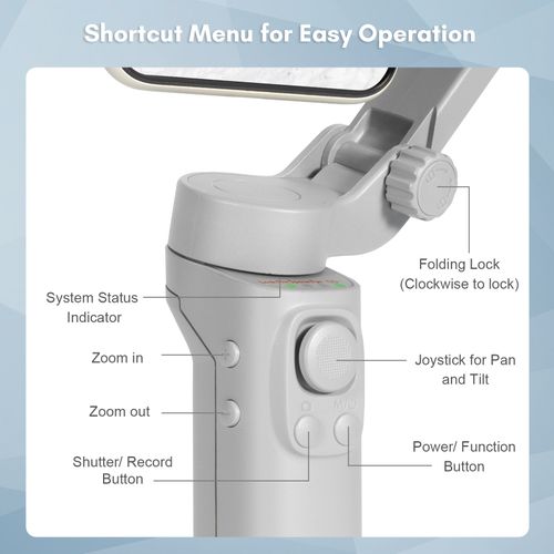 Foldable Gimbal Stabilizer For Smartphone 3-Axis Anti-Shake