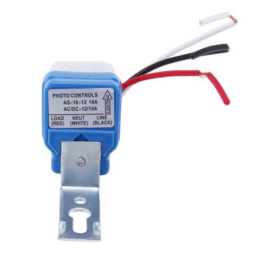 Sensor Switch AC DC 12V Street Lights Automatic Control  Day and Night Detection - White & Blue