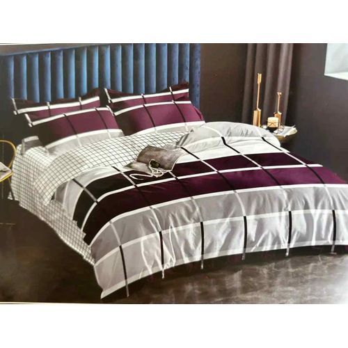 5*6 4PC Duvet Set With 1 Bedsheet, 2 Pillowcases And Duvet - Multicoloured