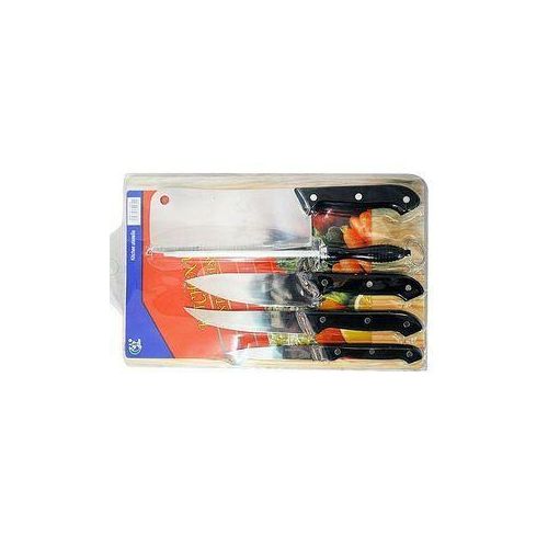 6Pc Kitchen Knife Set With Wooden Chopping Board Plus A Grater- Silver, Black